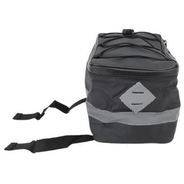 Imagem de Bolsa de Assento de Bicicleta Preta 8L, Bolsa de Sela de Bicicleta Leve de Grande Capacidade à Prova D'água, Bolsa de Banco Traseiro Multifuncional de Couro PU