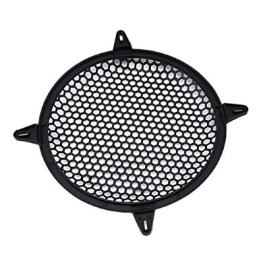 Imagem de Buzina de ar super alta de 6/8/10/12 polegadas capa protetora de malha de rede alto-falantes de carro amplificador de potência unidade circular decorativa caixa de som rede kit de buzinas de trem (cor: preto - 10 polegadas)