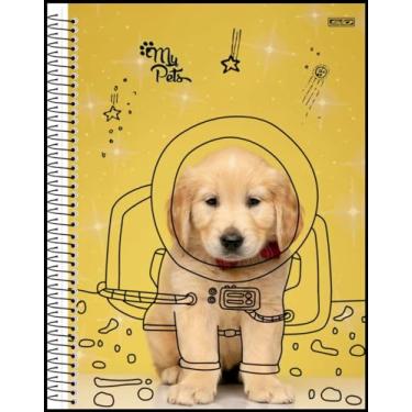 Imagem de Caderno Universitário Animativa, 15 Matérias, Capa Dura - Hot Stamping, My Pets, 240 Folhas, Pacote com 2
