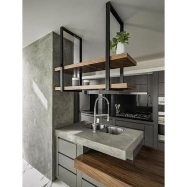 Imagem de Prateleira Estilo Industrial Flutuante Kit Top Luxo Reforçado Alta Qualidade (70cm)