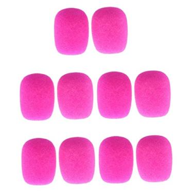 Imagem de Prático 10 Peças Esponja Microfone Protetor de Vento Capa para Bate Reunião, Fushcia