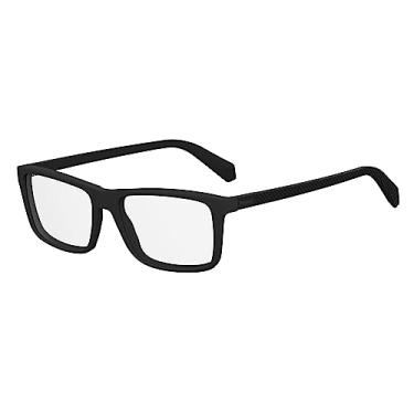 Imagem de Polaroid Óculos de sol masculinos PLD D330 armação retangular para óculos de grau, preto fosco, lentes demo, 54 mm, 17 mm, Preto fosco, lentes de demonstração, 54mm, 17mm