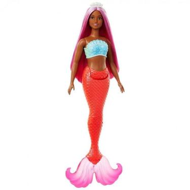 Imagem de Barbie Fantasy Sereias com Cabelo Colorido Rosa Mattel HRR02