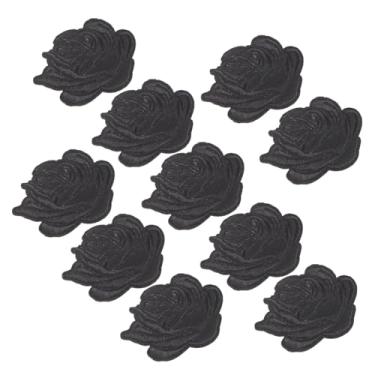 Imagem de NUOBESTY 10 Pcs apliques bordados de flores remendos de roupas para buracos decoração chapéus remendos de reparação de calças flor de ferro em patches rosas o ferro Acessórios
