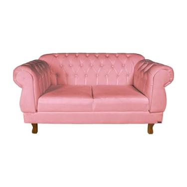 Imagem de NOVO ENCANTO, Sofá Chesterfield Elisabeth 2 Lugares 1.50M Suede Rosa/decoração, salão, recepção, sala. de estar