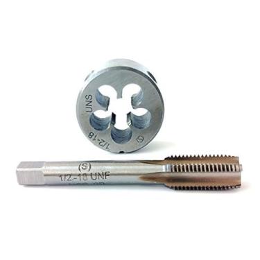 Imagem de Conjunto de torneira e matriz de 1/2-18, torneira de rosca de máquina e rosca redonda mão direita HSS Taper