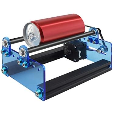 Imagem de Usongshine Rolo rotativo a laser, gravador em Y, módulo de gravação de rolo rotativo para gravação de objetos cilíndricos, compatível com a maioria das máquinas de gravação (azul)