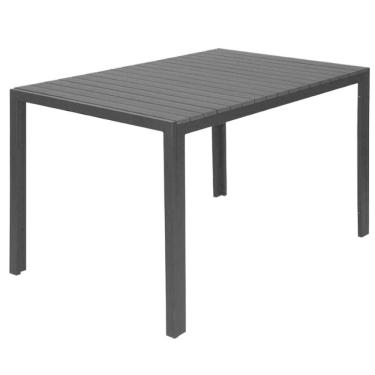 Imagem de Mesa Retangular Área Externa Grumari Rivattis 140 Cm (Largura) Tampo Polywood Preto Bas...