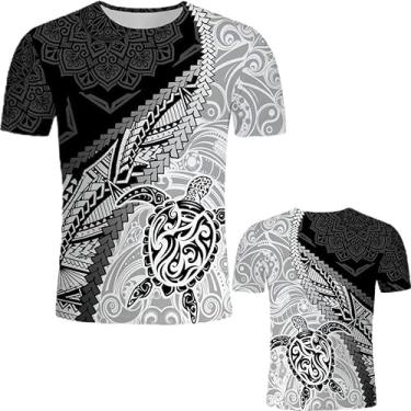 Imagem de Camiseta de verão com estampa de tartaruga marinha, estampa animal, manga curta, moda casual, Branco, XXG