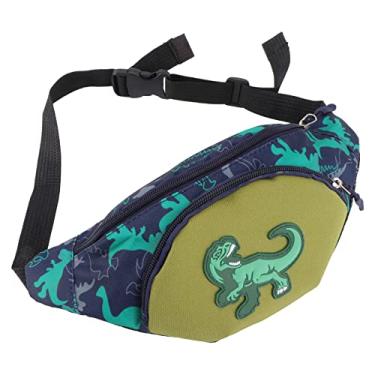 Imagem de Pochete infantil para meninos e , pochete de dinossauro, pochete , bolsa de cinto ajustável, bolsa de viagem, trilhas, cintura para crianças pequenas, Verde, 32*7*13cm, Tendência