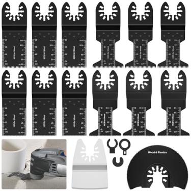 Imagem de Conjunto de lâmina de serra oscilante de 14 unidades Lâmina multiferramenta oscilante de aço de alto carbono Lâmina de serra de dente precisa universal Lâmina de serra de dente precisa Corte preciso L