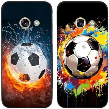 Imagem de 2 peças de capa de telefone traseira de silicone em gel TPU impresso futebol para Samsung Galaxy todas as séries (Galaxy A3 2017)