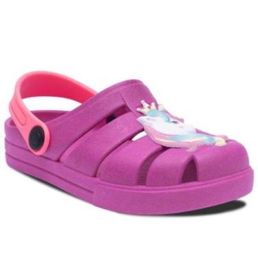 Imagem de Sandalia Babuche Infantil Menina Unicornio  Leve Macio 12.27-Feminino