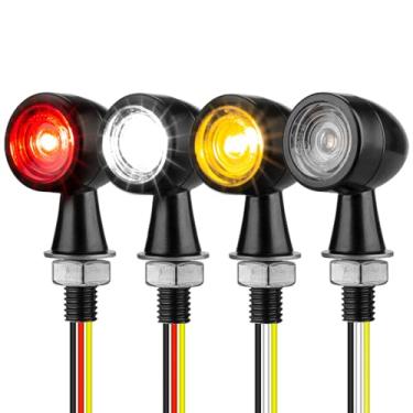 Imagem de HAZAWA Mini pisca-pisca micro bullet LED para motocicleta, indicador pequeno dianteiro traseiro compatível com Harley Davidson Honda Triumph Cruiser Choppers Street Bike(B#Clear4PCS)