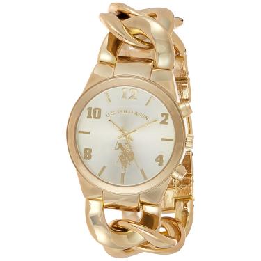 Imagem de U.S. Polo Assn. Relógio feminino USC40069 dourado com pulseira de elos