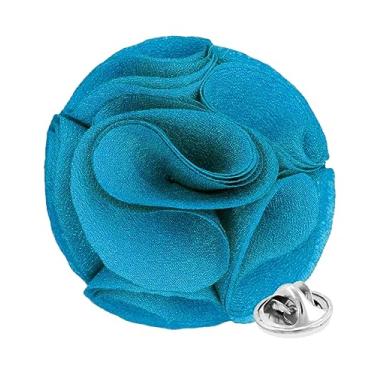Imagem de Vittorio Vico Broche de lapela formal de flor rosa para homens - broche de rosa, flor de rosa para homens, 2.5" (6.36CM), Poliéster, Não aplicável