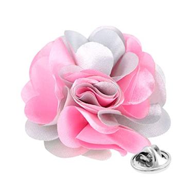 Imagem de Vittorio Vico Broche de lapela de flor de dois tons premium – broche formal para homens, broche de flor, 2.5" (6.36CM), Poliéster, Não aplicável