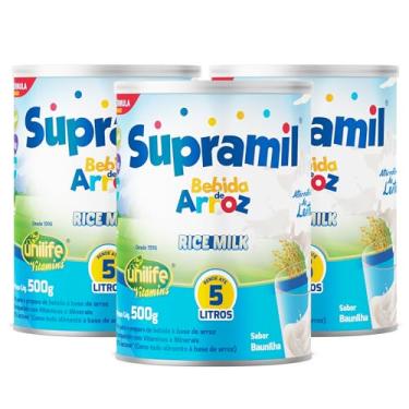 Imagem de Kit 3 Bebida de Arroz Kids Unilife sabor Baunilha 500g