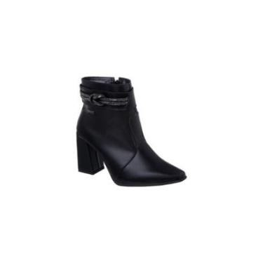 Imagem de Bota Feminina Cano Curto Bico Fino Salto Dijean Bloco Strass-Feminino