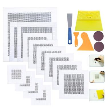 Imagem de HOMMEE Kit de reparo de remendo de drywall de 19 peças, furos de parede autoadesivos de placa de alumínio de 2/4/6/20.3 cm