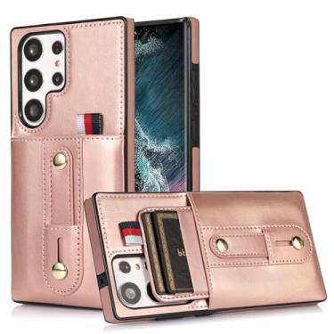 Imagem de Capa de couro retrô para Samsung Galaxy S23 22 21 20 Plus Ultra FE Note 20 10 Carteira com slot para cartão à prova de choque Capa para celular, rosa, para Galaxy S22Plus