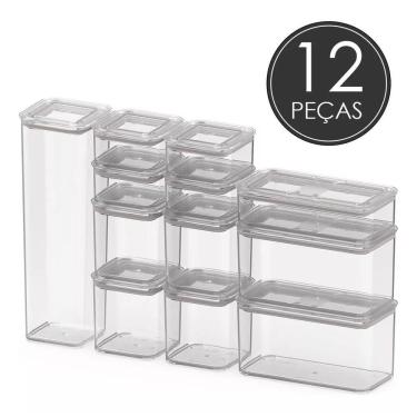 Imagem de Conjunto de Potes Herméticos Coza Modo Cristal 12 Peças