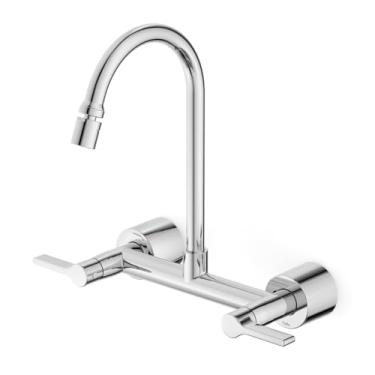 Imagem de Misturador para Cozinha de Parede Externo com Bica Móvel e Arejador Articulado Lix Cromado