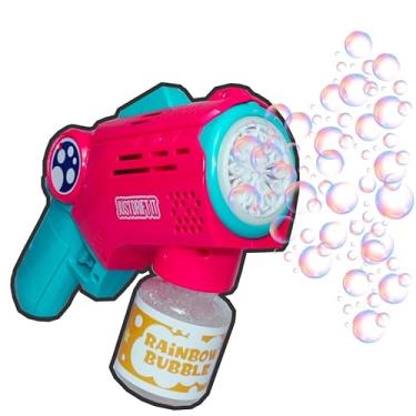 Imagem de Brinquedo Máquina Bolha De Sabão Pistola Automática Com Luz, Lança Bolhas De Sabão Pistola, Lançador De Bolha Metralhadora