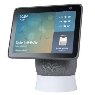 Imagem de Suporte Base Elevação de Mesa com Enrolador de Cabos Compatível com Alexa Echo Show 10