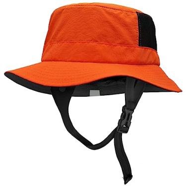 Imagem de Seektop Chapéu de surf com proteção UV FPS 50+, chapéu de sol à prova d'água com alça de queixo ajustável para surfe, esportes aquáticos laranja