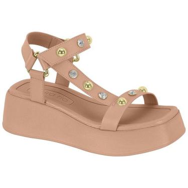 Imagem de Sandália Feminina Beira Rio Flatform Strass Tachas 8530.106