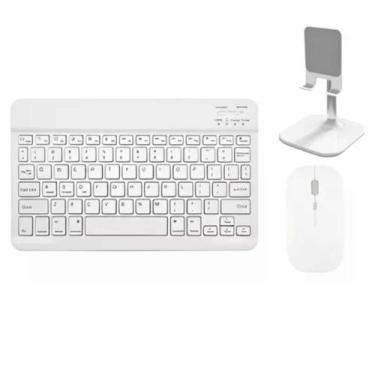 Imagem de Kit Teclado Recarregável e Mouse + Suporte Tablet/ Celular - Keyboard,