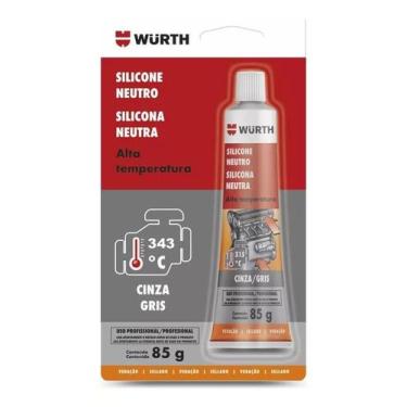 Imagem de Silicone Neutro Alta Temperatura Pro Cinza 85g Wurth