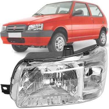 Imagem de Farol Mascara Fundo Cromado Esquerdo Motorista Fiat Uno Mille Fiorino 