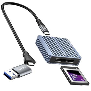 Imagem de Leitor de cartão CF Express Tipo B RIITOP USB C para CFexpress Adaptador de cartão de memória tipo B de até 10 Gbps
