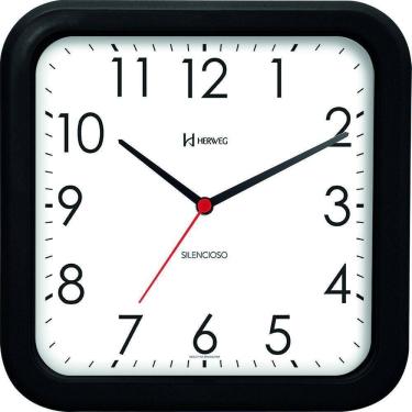 Imagem de Relógio De Parede Herweg 660041 Preto Branco E Cinza Sweep Preto