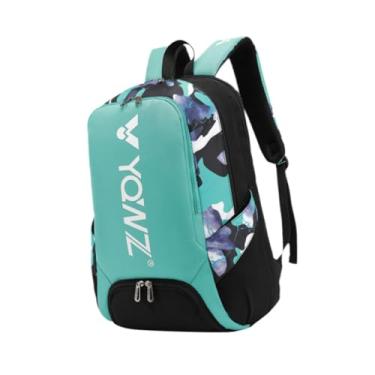 Imagem de kowaku Mochila de badminton, bolsa de tênis para mulheres e homens, bolsa respirável de pickleball, mochila esportiva para laptop de viagem, squash, Verde Azul Preto