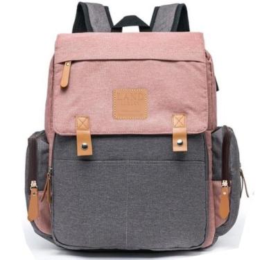 Imagem de Mochila maternidade land luxury cor coral e cinza c/trocador