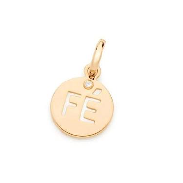 Imagem de Pingente banhado ouro 3x 24k 18k e 22k  feminino redondo fé vazado com
