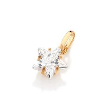 Imagem de Pingente banhado ouro 3x 24k 18k e 22k feminino estrela zircônia romma