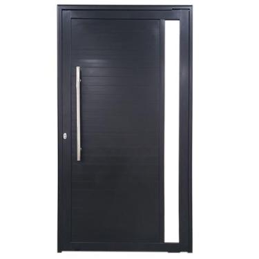 Imagem de Porta de Alumínio Pivotante Preto Com Puxador e Vidro Linha 30 - DC, E