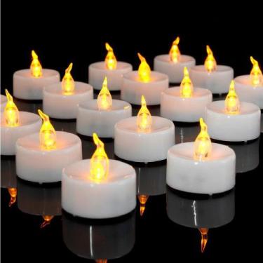 Imagem de 10 Vela Eletrônica Decorativa Led Amarela + Baterias  - Moment