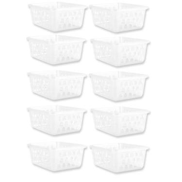 Imagem de Kit 10 Cestos Multiuso Organizador P Transparente 16x12x6Cm - 123 Orga