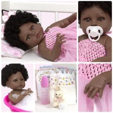 Imagem de Bebe Reborn Realista Menina Coelhinha Negra Envio Imediato - Cegonha R