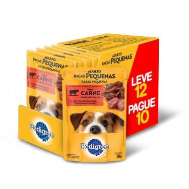 Imagem de Ração Úmida Pedigree Sachê Cães Adultos Raças Pequenas Carne ao Molho 