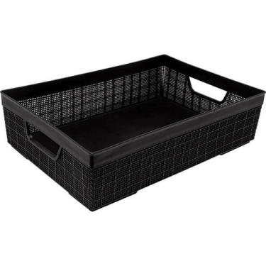 Imagem de Cesto Organizador Juta A4 5,2 Litros Preto 33x23x8,5 Cm 3180 Jaguar