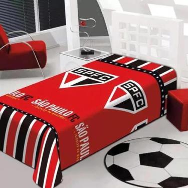 Imagem de Manta Cobertor Solteiro Time Futebol São Paulo Futebol Clube Tricolor 