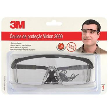 Imagem de Oculos Proteção 3M Segurança Vision 3000 Incolor Antirisco
