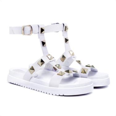 Imagem de Sandália Falcucci Amalf Papete  Gladiadora Confortável Papete Spikes P