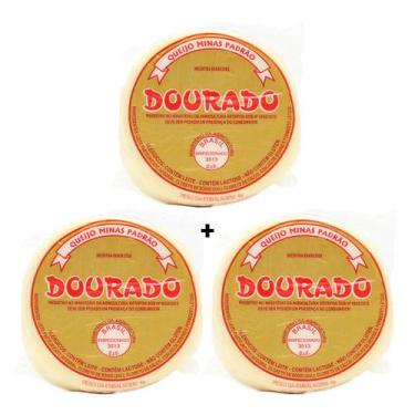 Imagem de Kit com 3 - Queijo Minas Padrão - Massa Cozida - Laticínios Dourado - 